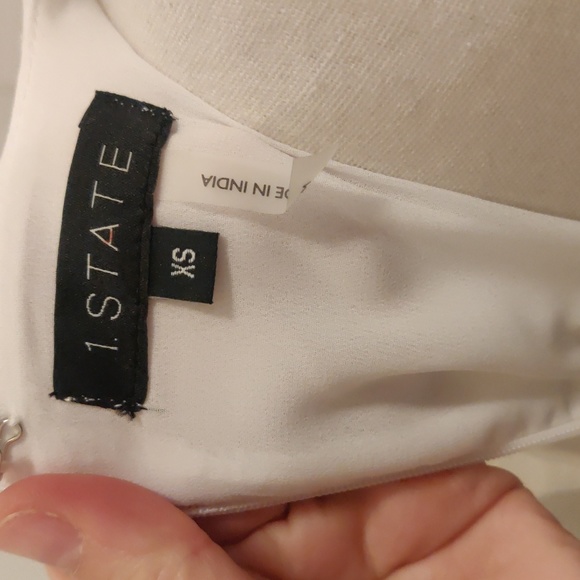 New! 1. State Tiered short Bubble Sleev Dress sz XS - Picture 11 of 16